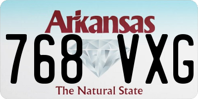 AR license plate 768VXG