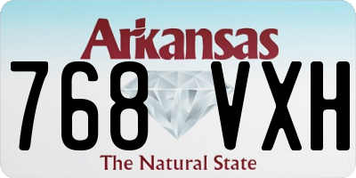 AR license plate 768VXH