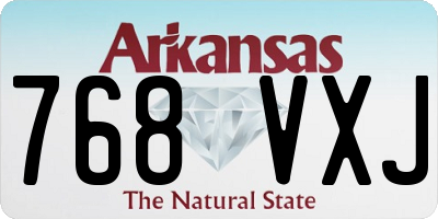 AR license plate 768VXJ