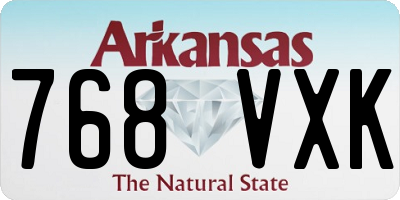AR license plate 768VXK
