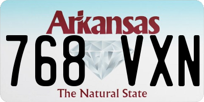 AR license plate 768VXN