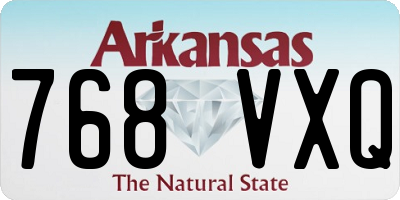AR license plate 768VXQ