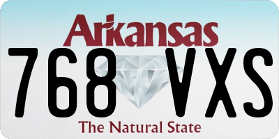 AR license plate 768VXS