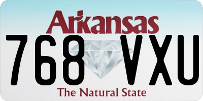 AR license plate 768VXU