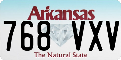 AR license plate 768VXV