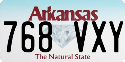 AR license plate 768VXY