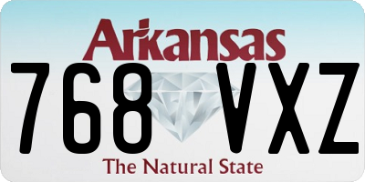 AR license plate 768VXZ