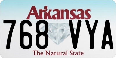 AR license plate 768VYA