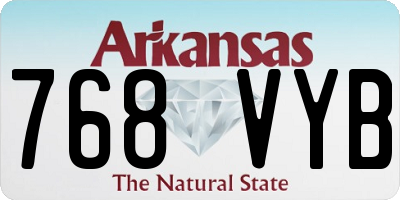 AR license plate 768VYB