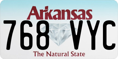 AR license plate 768VYC