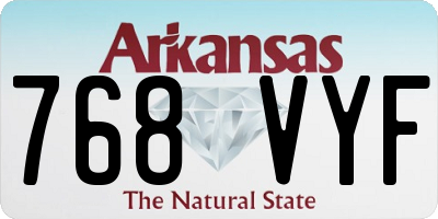 AR license plate 768VYF
