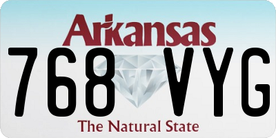 AR license plate 768VYG