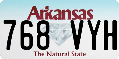 AR license plate 768VYH