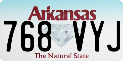 AR license plate 768VYJ