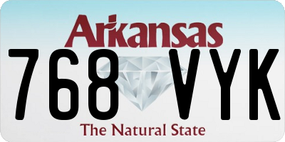 AR license plate 768VYK