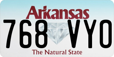 AR license plate 768VYO