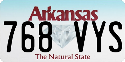 AR license plate 768VYS