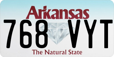 AR license plate 768VYT
