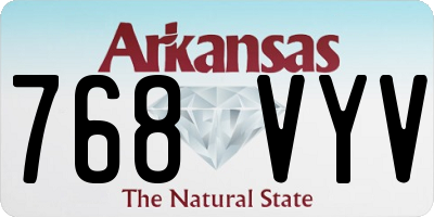 AR license plate 768VYV