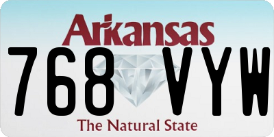 AR license plate 768VYW