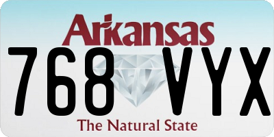 AR license plate 768VYX