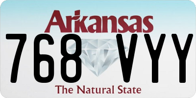AR license plate 768VYY