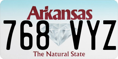 AR license plate 768VYZ