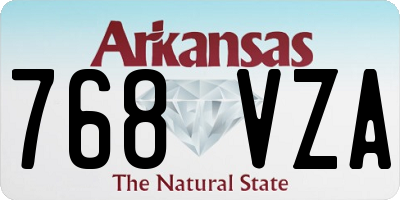 AR license plate 768VZA
