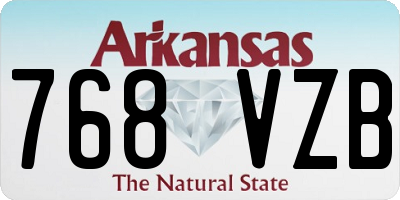 AR license plate 768VZB