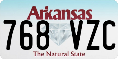 AR license plate 768VZC