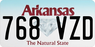 AR license plate 768VZD