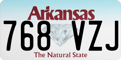 AR license plate 768VZJ