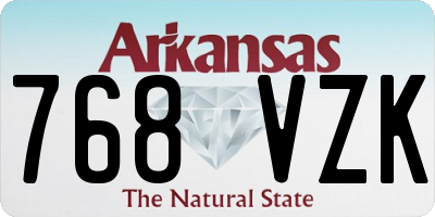 AR license plate 768VZK