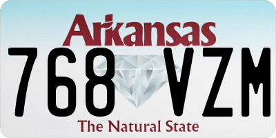 AR license plate 768VZM