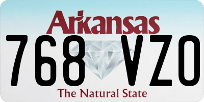 AR license plate 768VZO