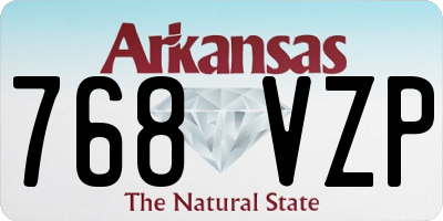 AR license plate 768VZP