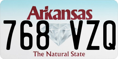AR license plate 768VZQ
