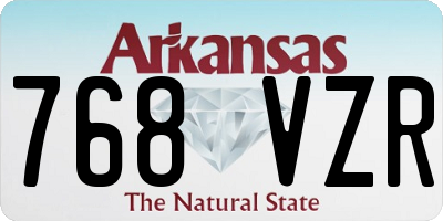 AR license plate 768VZR