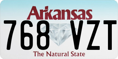AR license plate 768VZT