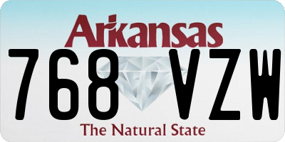 AR license plate 768VZW