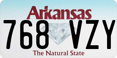 AR license plate 768VZY