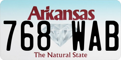 AR license plate 768WAB