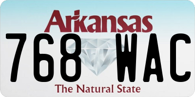 AR license plate 768WAC