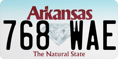 AR license plate 768WAE