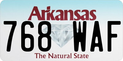 AR license plate 768WAF