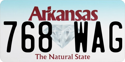 AR license plate 768WAG