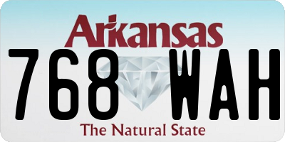 AR license plate 768WAH