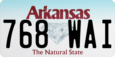 AR license plate 768WAI