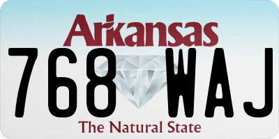 AR license plate 768WAJ