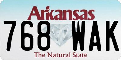 AR license plate 768WAK